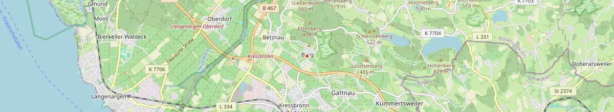 Karte mit den Selbstversorgerhäusern in Kressbronn am Bodensee