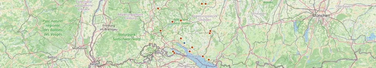 Karte mit den Selbstversorgerhäusern in Owingen