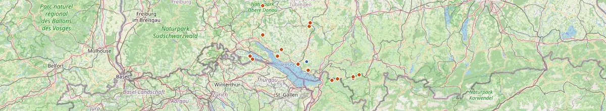 Karte mit den Selbstversorgerhäusern in Tettnang