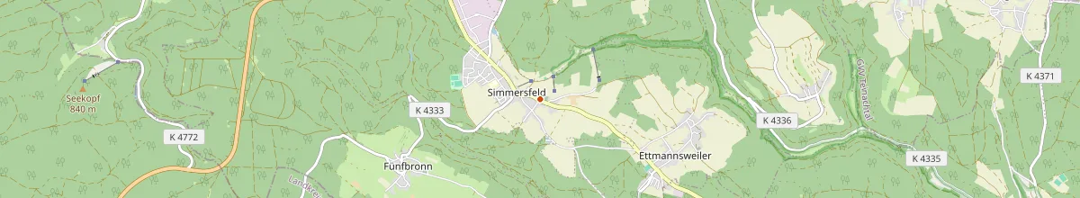 Karte mit den Selbstversorgerhäusern in Simmersfeld