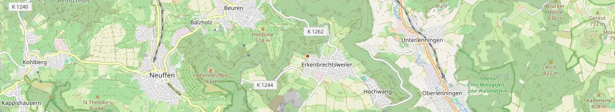 Karte mit den Selbstversorgerhäusern in Erkenbrechtsweiler