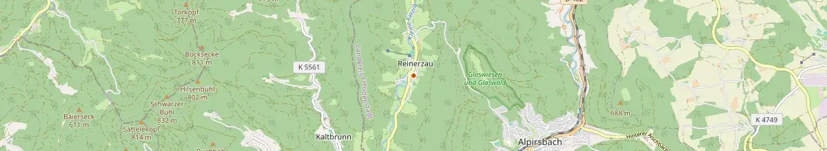 Karte mit den Selbstversorgerhäusern in Alpirsbach