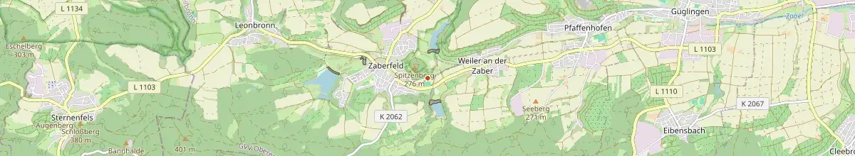 Karte mit den Selbstversorgerhäusern in Zaberfeld