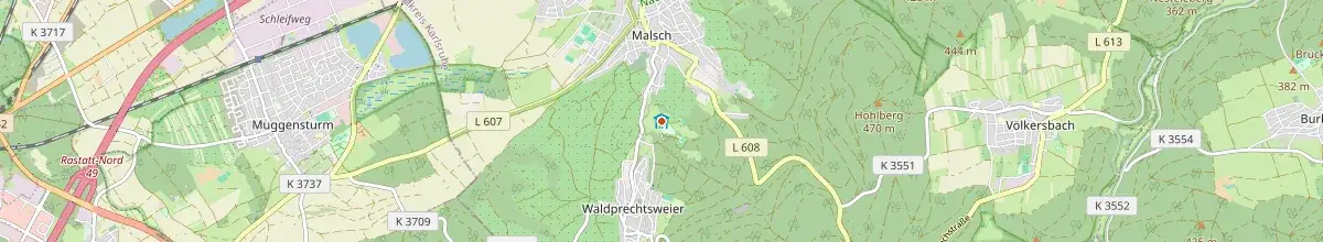 Karte mit den Selbstversorgerhäusern in Landkreis Karlsruhe