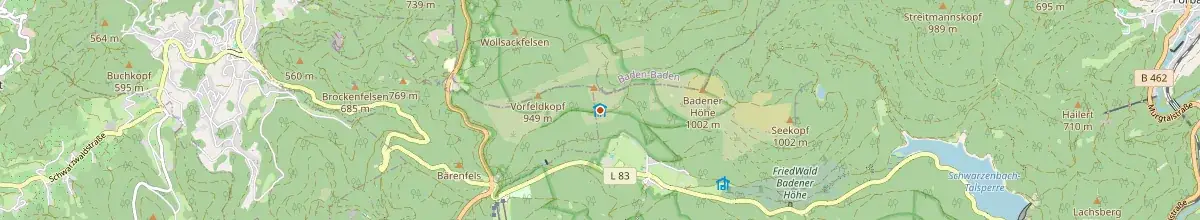Karte mit den Selbstversorgerhäusern in Bühl