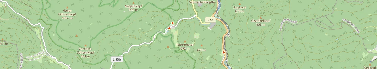 Karte mit den Selbstversorgerhäusern in Forbach