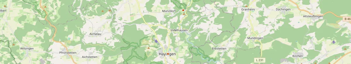 Karte mit den Selbstversorgerhäusern in Hayingen