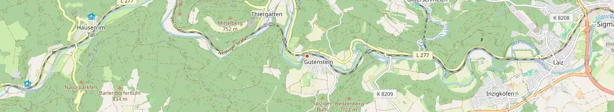 Karte mit den Selbstversorgerhäusern in Sigmaringen