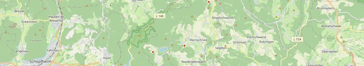 Karte mit den Selbstversorgerhäusern in Herrischried