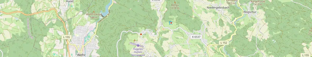Karte mit den Selbstversorgerhäusern in Rickenbach