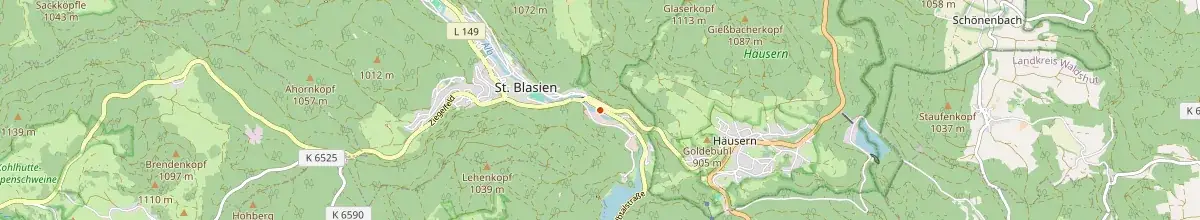 Karte mit den Selbstversorgerhäusern in Sankt Blasien
