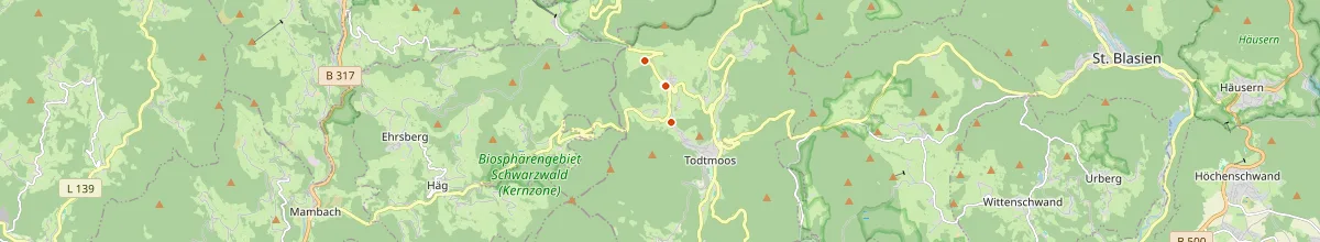 Karte mit den Selbstversorgerhäusern in Todtmoos