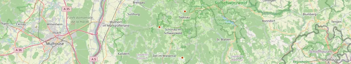 Karte mit den Selbstversorgerhäusern in Lörrach