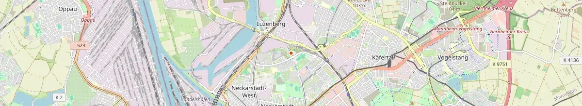 Karte mit den Selbstversorgerhäusern in Mannheim