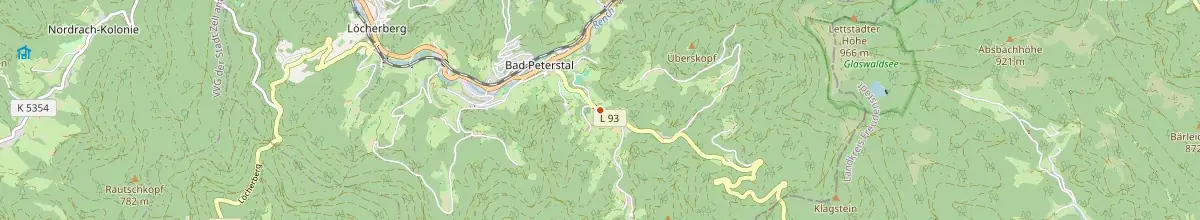 Karte mit den Selbstversorgerhäusern in Bad Peterstal-Griesbach