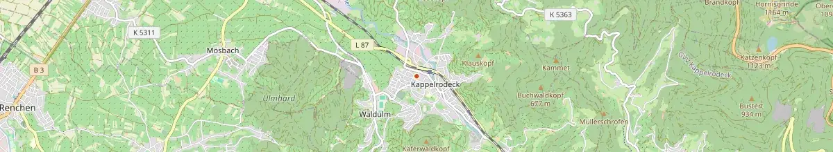 Karte mit den Selbstversorgerhäusern in Kappelrodeck