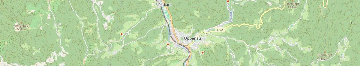 Karte mit den Selbstversorgerhäusern in Oppenau