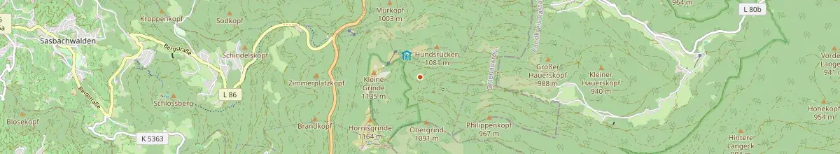 Karte mit den Selbstversorgerhäusern in Sasbach