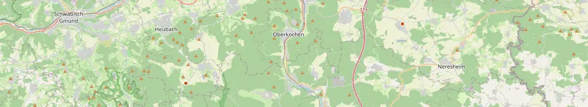 Karte mit den Selbstversorgerhäusern in Ostalbkreis