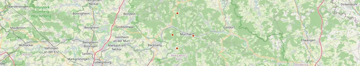 Karte mit den Selbstversorgerhäusern in Rems-Murr-Kreis