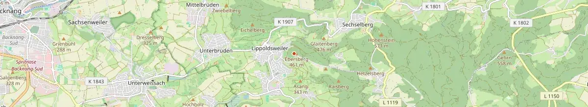 Karte mit den Selbstversorgerhäusern in Auenwald