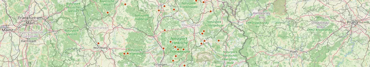 Karte mit den Selbstversorgerhäusern in Bayern