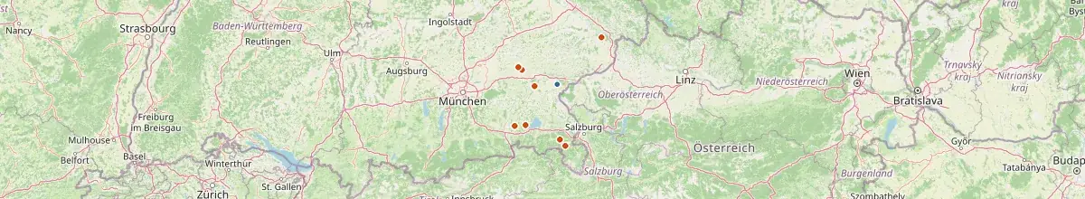 Karte mit den Selbstversorgerhäusern in Landkreis Altötting