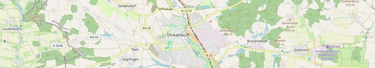 Karte mit den Selbstversorgerhäusern in Landkreis Ansbach