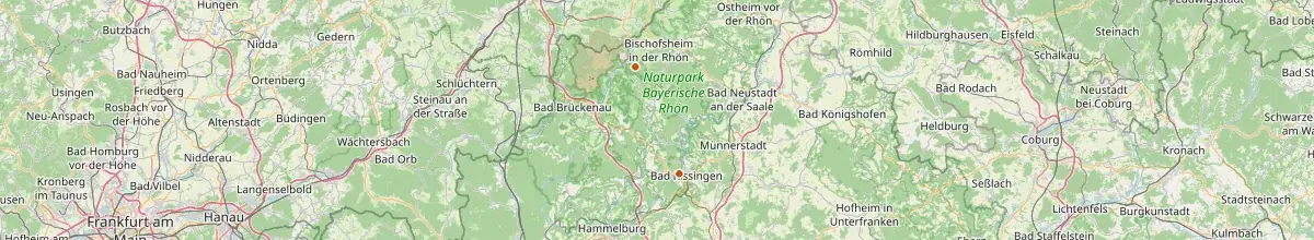 Karte mit den Selbstversorgerhäusern in Landkreis Bad Kissingen