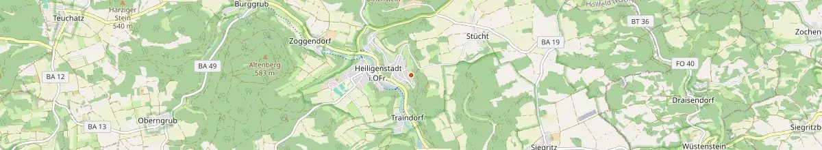 Karte mit den Selbstversorgerhäusern in Heiligenstadt i.OFr.