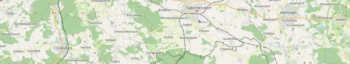 Karte mit den Selbstversorgerhäusern in Speichersdorf