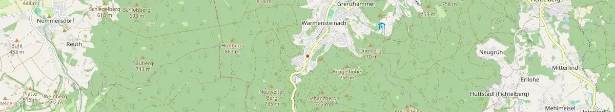 Karte mit den Selbstversorgerhäusern in Warmensteinach
