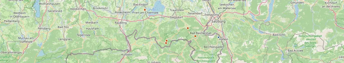 Karte mit den Selbstversorgerhäusern in Marktschellenberg