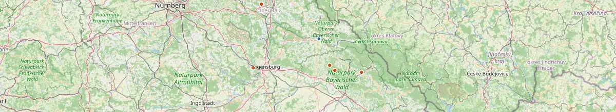 Karte mit den Selbstversorgerhäusern in Landkreis Cham