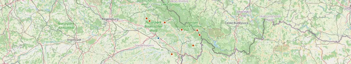 Karte mit den Selbstversorgerhäusern in Landkreis Deggendorf