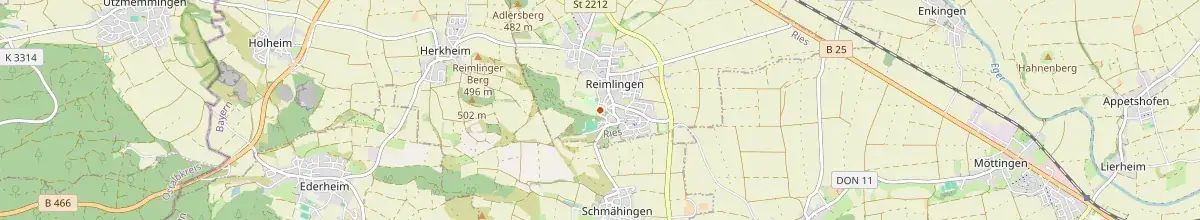 Karte mit den Selbstversorgerhäusern in Landkreis Donau-Ries