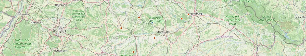 Karte mit den Selbstversorgerhäusern in Landkreis Eichstätt