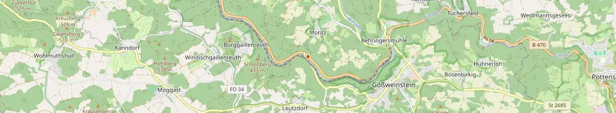 Karte mit den Selbstversorgerhäusern in Gößweinstein