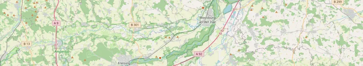 Karte mit den Selbstversorgerhäusern in Landkreis Freising