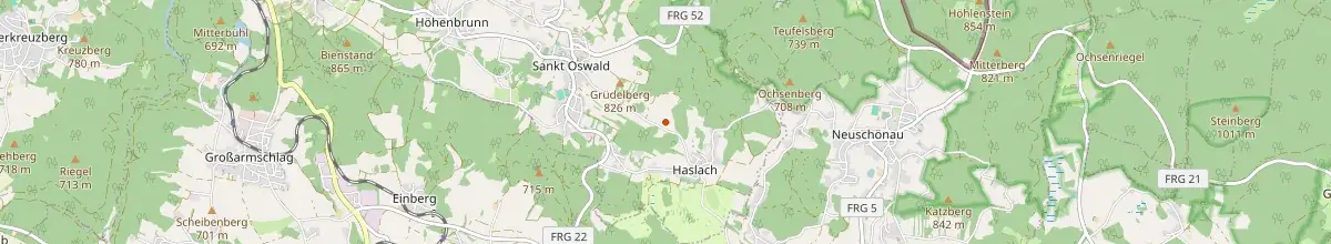 Karte mit den Selbstversorgerhäusern in Sankt Oswald-Riedlhütte