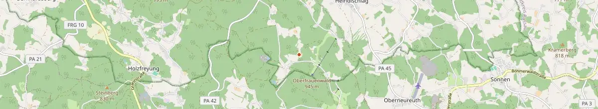 Karte mit den Selbstversorgerhäusern in Waldkirchen