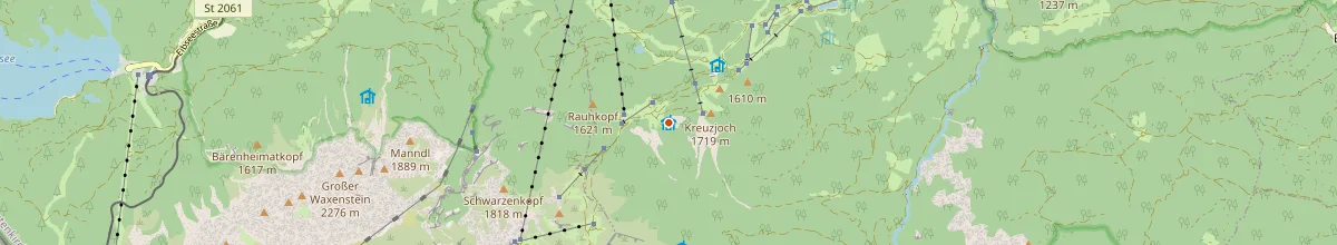 Karte mit den Selbstversorgerhäusern in Garmisch-Partenkirchen
