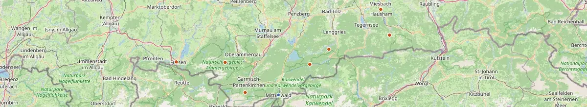 Karte mit den Selbstversorgerhäusern in Mittenwald