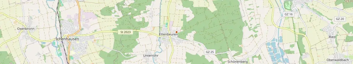 Karte mit den Selbstversorgerhäusern in Ettenbeuren
