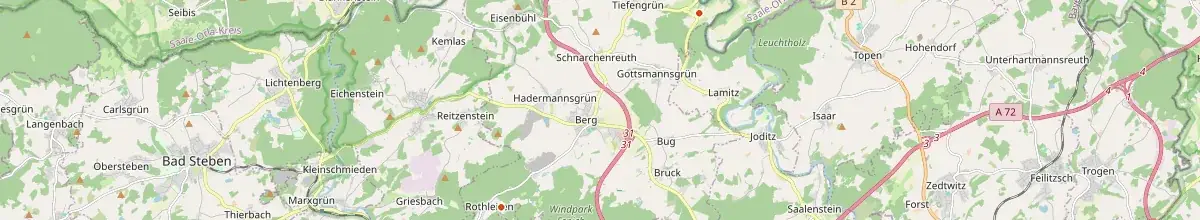 Karte mit den Selbstversorgerhäusern in Berg (Landkreis Hof)