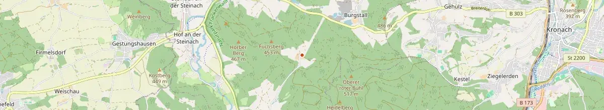 Karte mit den Selbstversorgerhäusern in Landkreis Kronach
