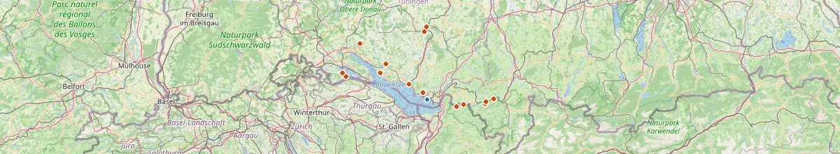 Karte mit den Selbstversorgerhäusern in Wasserburg am Bodensee