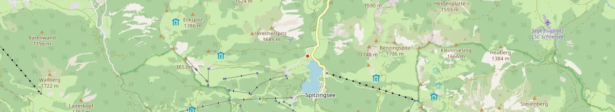 Karte mit den Selbstversorgerhäusern in Schliersee