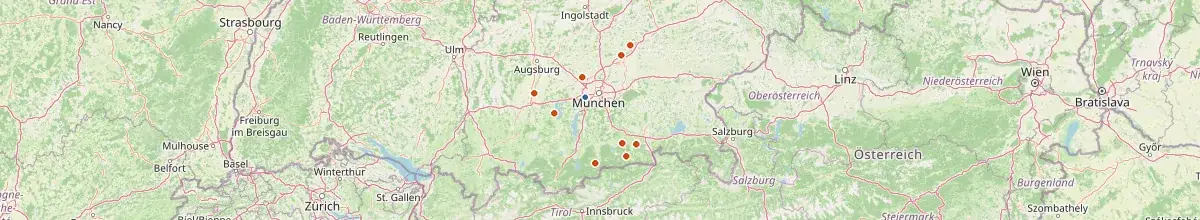 Karte mit den Selbstversorgerhäusern in Landkreis München