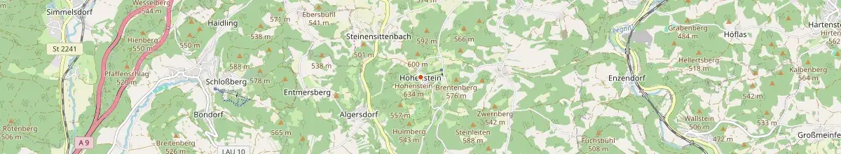 Karte mit den Selbstversorgerhäusern in Kirchensittenbach